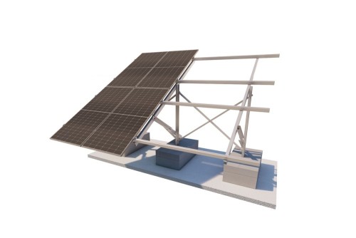 Angle Adjustable - 2 Vertical Panels on Concrete